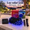 Luces Navideñas Solares 100 Luces 10mt Azules 3075-4