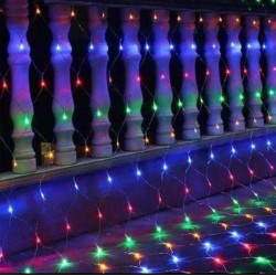 Luces de Malla Navideña Multicolor 144  Luces 2x2mt 4062-1