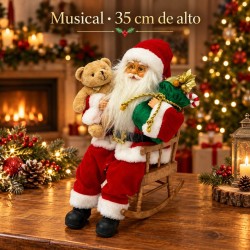 Papá Noel Sentado Musical 35cm 3501