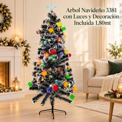 Árbol Navideño Luces y Decoración Incorporada 1,80mt 3381