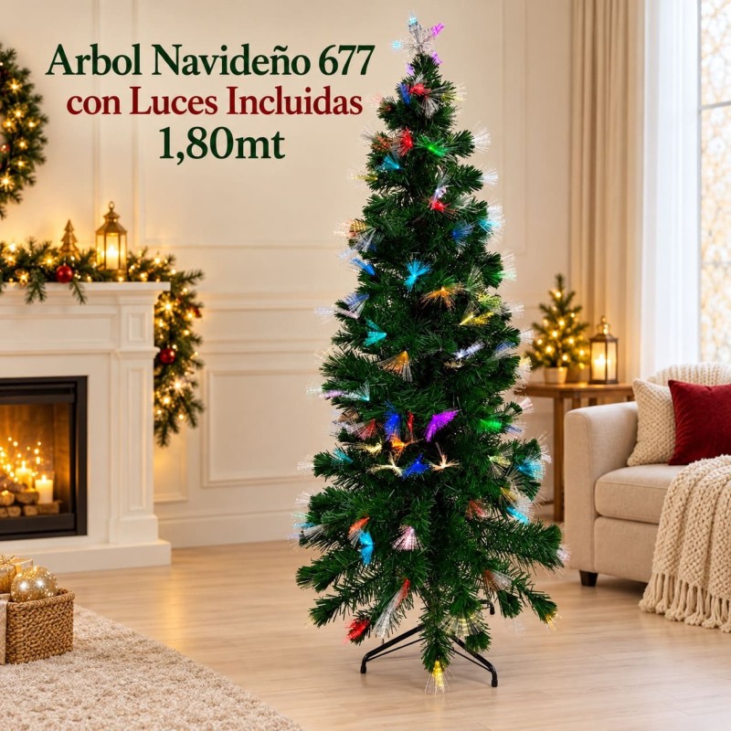 Árbol Navideño con Luces Incluidas 1,80mt 677
