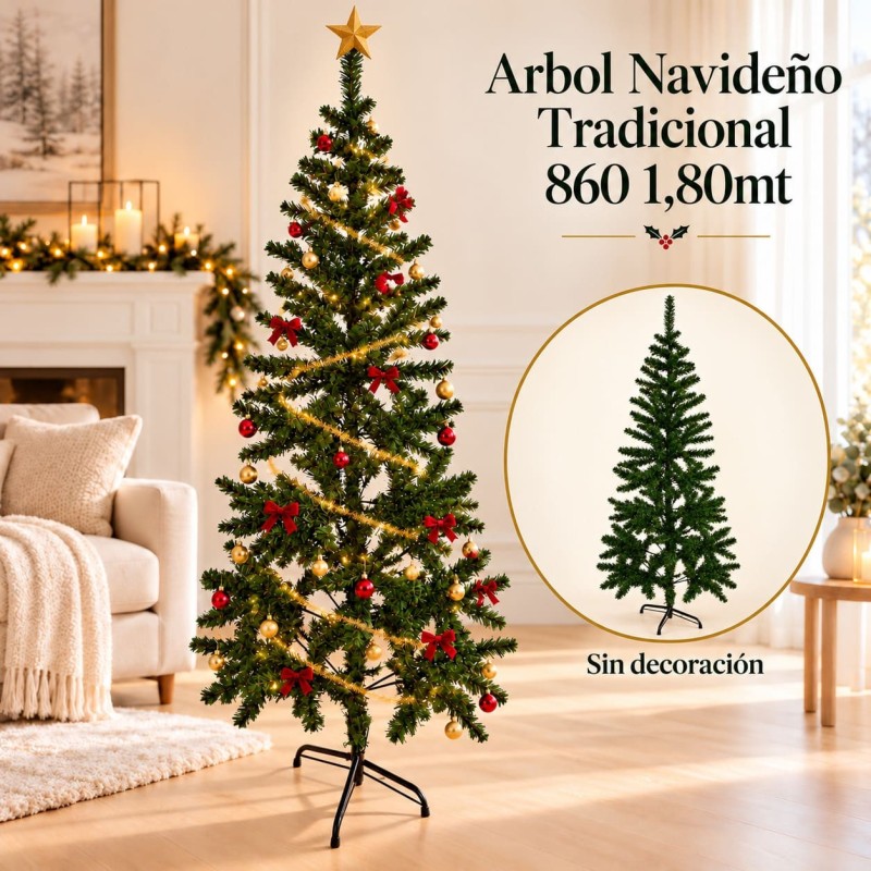Árbol Navideño Tradicional 1,80mt 860