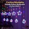 Cortina Navideña Estrella Esfera Multicolor 1,5x3mt 4045-2
