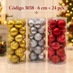 Esferas Navideñas 6cm 24 pcs 3038