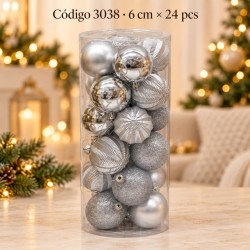 Esferas Navideñas 6cm 24 pcs 3038