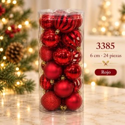 Esferas Navideñas 6cm 24 pcs 3385
