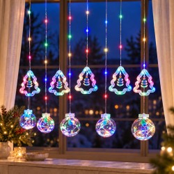 Cortina de Luces Árbol Esfera Multicolor 3x1.5mt 4044-2