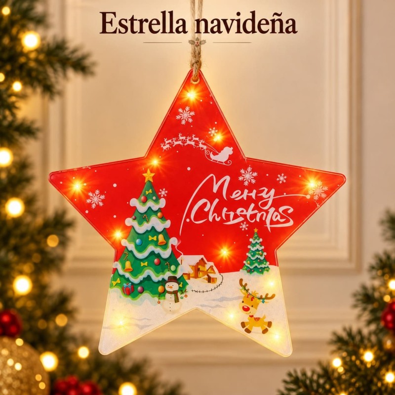 Adorno Colgante Navideño Individual con Luz y Pila 11,5cm 638