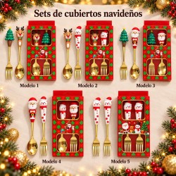 Set de Cubiertos Navideños 2pcs Dibujo Grueso 3474