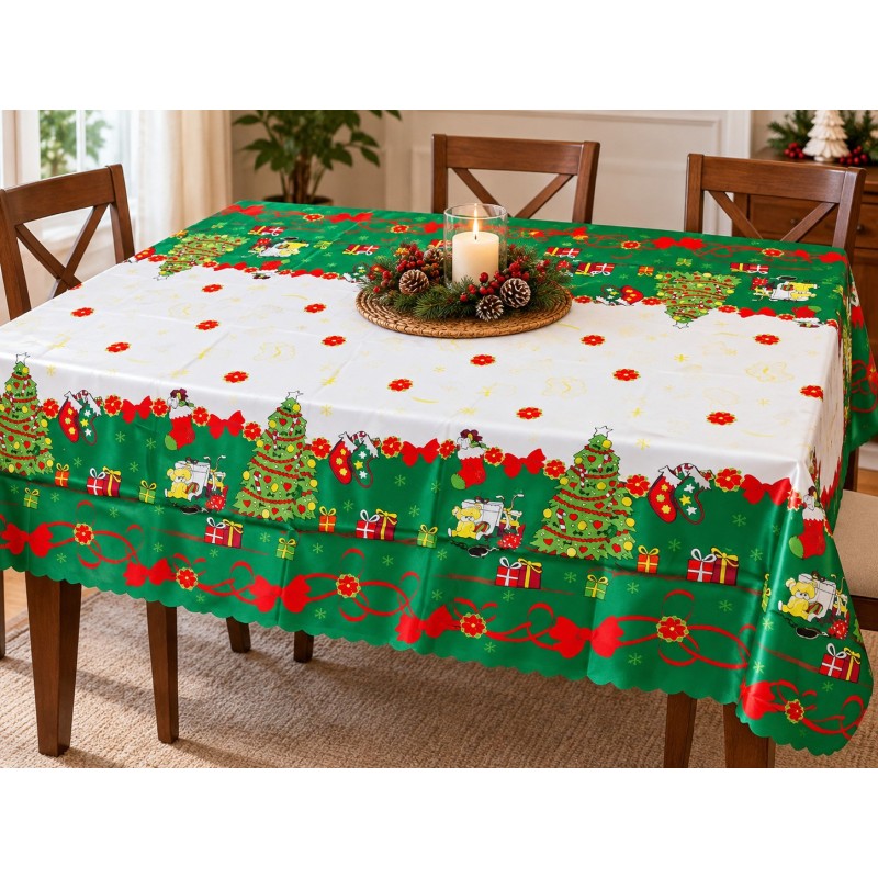 Manteles Navideños 150x220cm Poliéster Tipo Tatefán 680