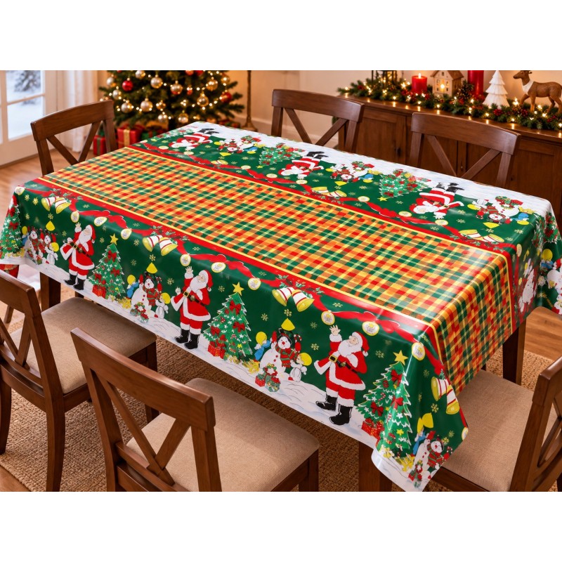 Manteles Navideños 150x220cm Poliéster Tipo Tatefán 680