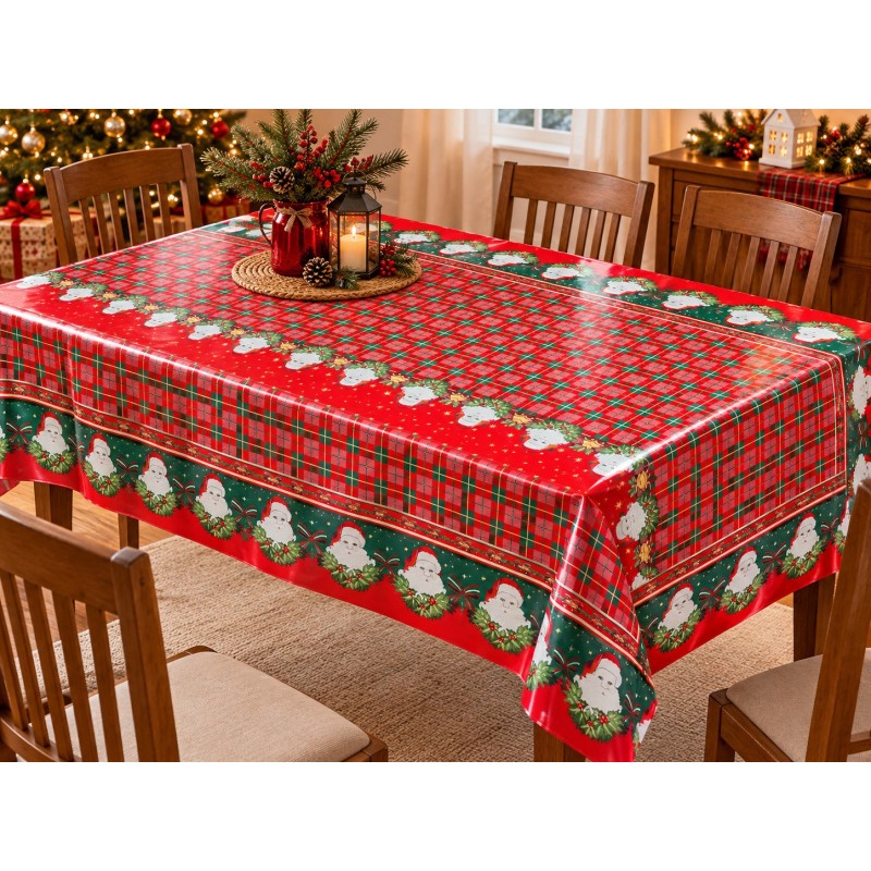 Manteles Navideños 150x220cm Poliéster Tipo Tatefán 680