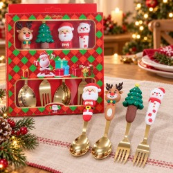 Set de Cubiertos Navideños 2pcs Dibujo Grueso 3475