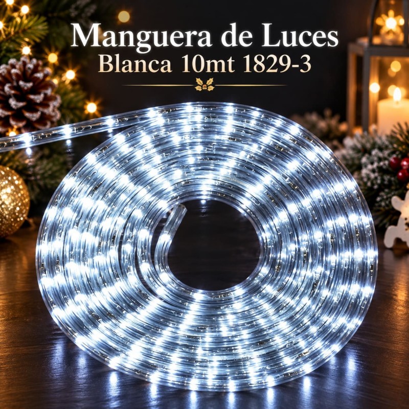 Manguera de Luces Led 100 Luces Blanca 10mt 1829-3