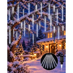 Luces Led Lluvia de Meteoro Blancas 80cm 8 Tubos 4041-1