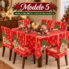 Juego de Mantel 140x180cm y Forro de 6 Sillas Navideños 40x80cm 3394