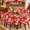 Juego de Mantel 140x180cm y Forro de 6 Sillas Navideños 40x80cm 3394