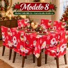 Juego de Mantel 140x180cm y Forro de 6 Sillas Navideños 40x80cm 3394