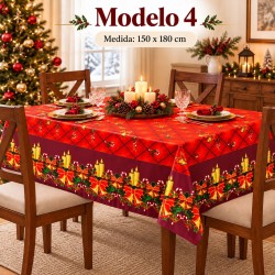 Manteles Navideños 150x180cm Poliéster Tipo Tatefán 679