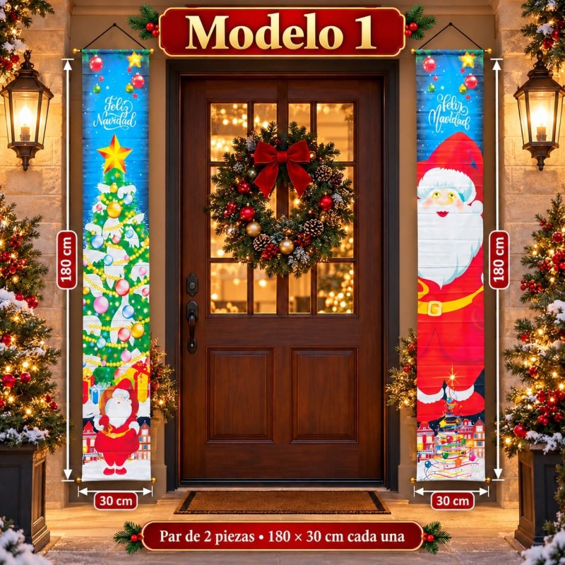 Par de Banderines Navideños 180x30xcm 3402