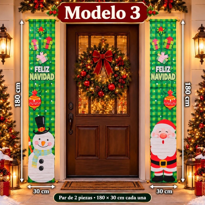 Par de Banderines Navideños 180x30xcm 3402