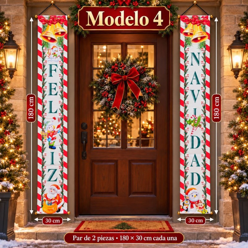Par de Banderines Navideños 180x30xcm 3402