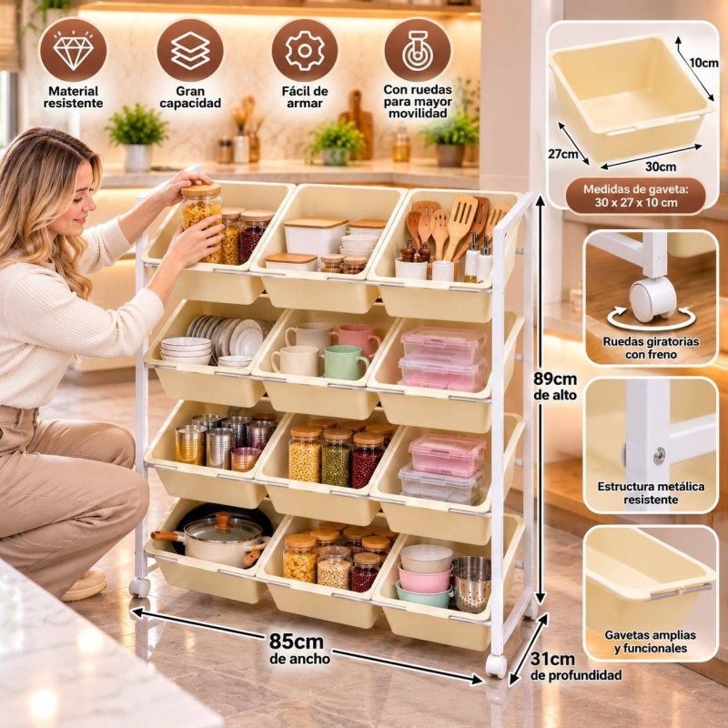 Estante organizador multifuncional 12 Gavetas 2703