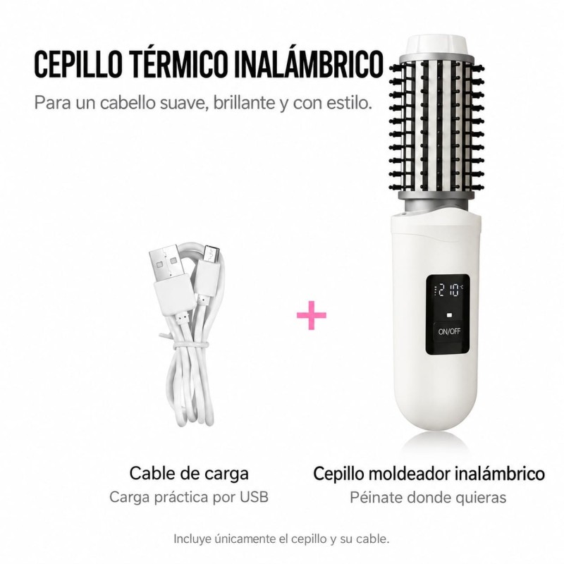 Cepillo Alisador y Ondulador de Cabello Inalámbrico 2671