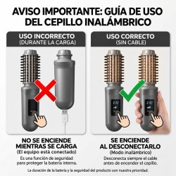 Cepillo Alisador y Ondulador de Cabello Inalámbrico 2671