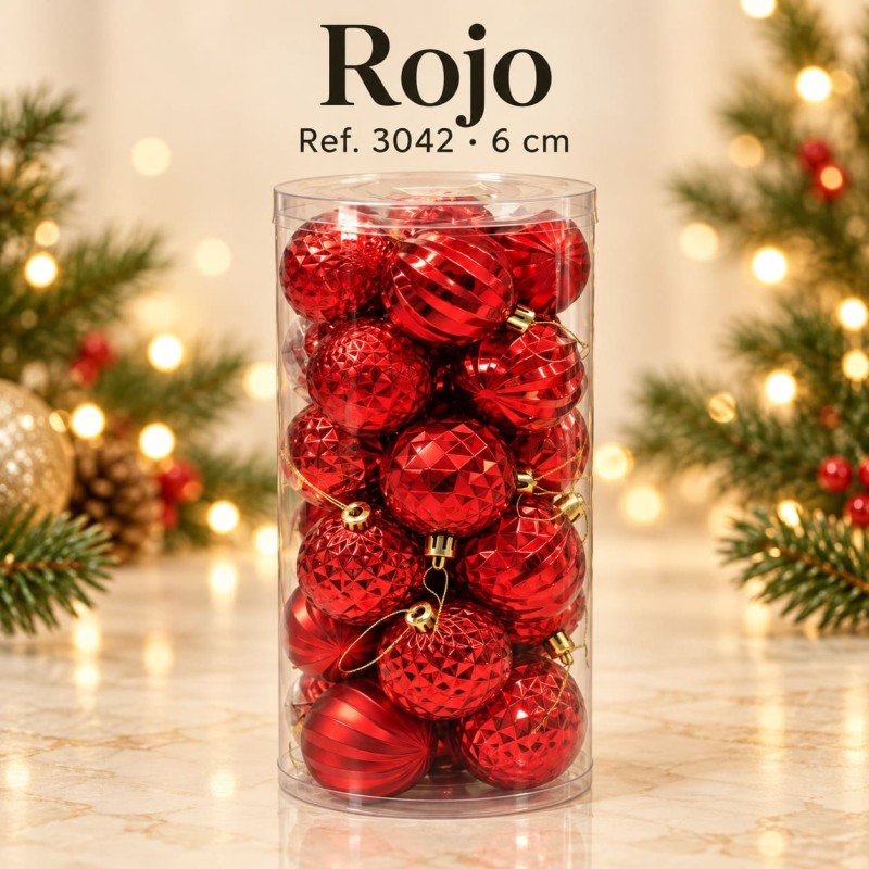 Esferas Navideñas 6cm 24pcs 3042