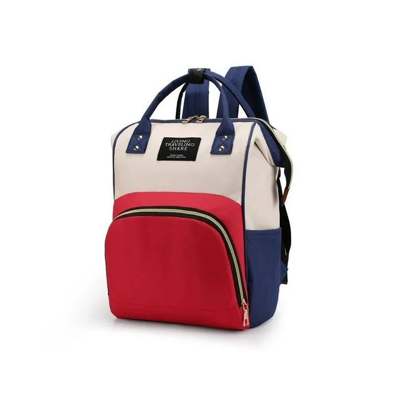 Mochila Pañalera Roja y Blanca con Roja