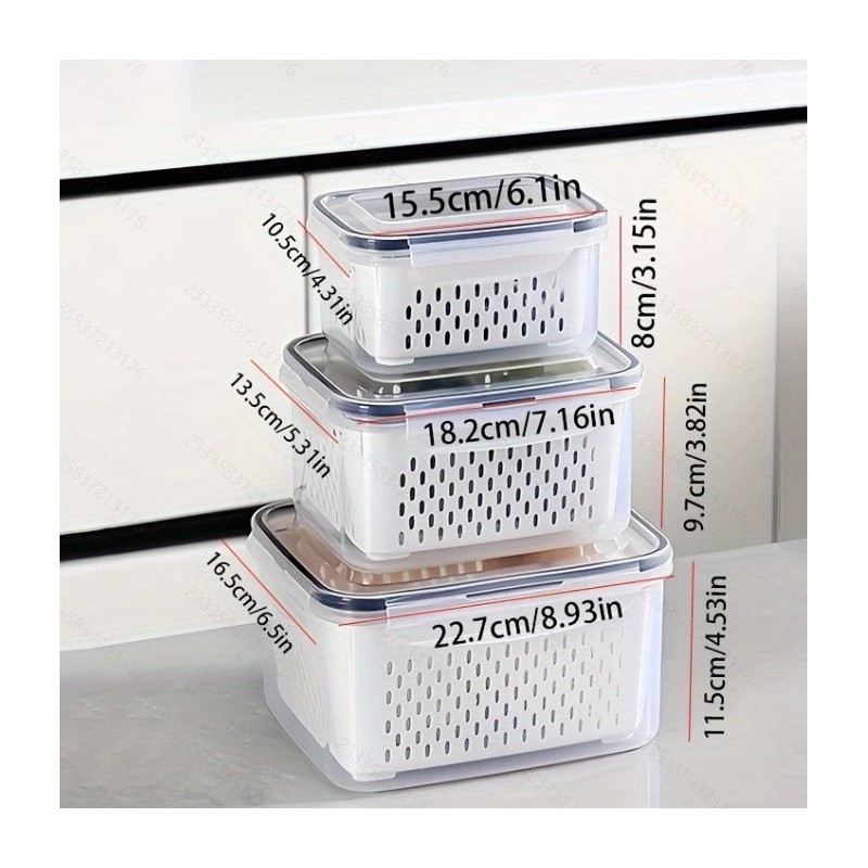 Set de 3 Recipientes de Almacenamiento 6pcs 1050
