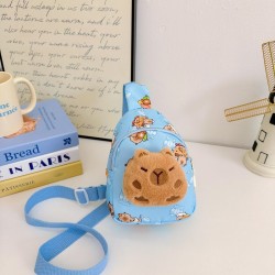 Bolso Infantil de Pecho con Pin de Peluche Capibara 2025-6
