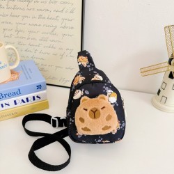 Bolso Infantil de Pecho con Pin de Peluche Capibara 2025-6