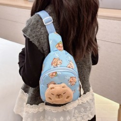 Bolso Infantil de Pecho con Pin de Peluche Capibara 2025-6