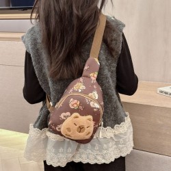 Bolso Infantil de Pecho con Pin de Peluche Capibara 2025-6