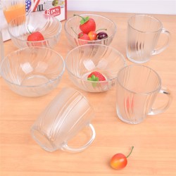 Set de 8 pcs de Cevichera y Vasos de Vidrio 5209