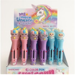 Esfero Unicornio con Luces 6 Colores 1512