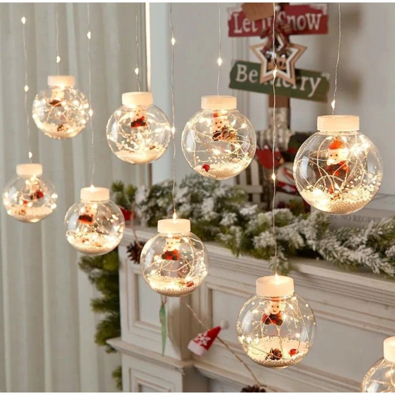 Luces Led de Esferas Navideñas Amarillas1108