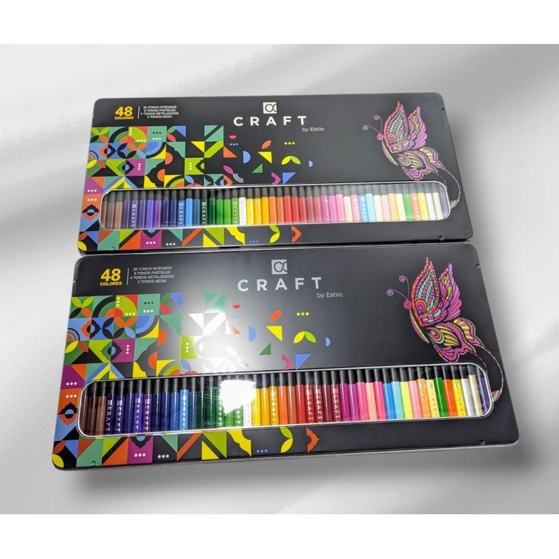 SET DE 48 PINTURAS CRAFT, EN CAJA METÁLICA - 1416-13