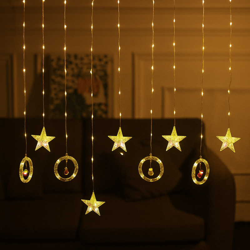 Luces Led Círuclo Estrella Multicolor 3x1.5mt 4057