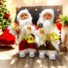 MUÑECO PAPÁ NOEL BAILARIN CON COSTAL FLORES Y CAMPANA 9205-21