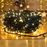 LUCES NAVIDEÑAS CABLE VERDE LUZ AMARILLA 30MT 300LED Y-057
