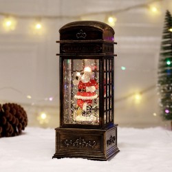 ADORNO PAPA NOEL ENCAPSULADO CABINA TELEFÓNICA MUSICAL 6509-6