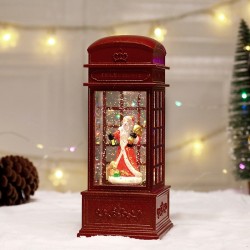ADORNO PAPA NOEL ENCAPSULADO CABINA TELEFÓNICA MUSICAL 6509-6
