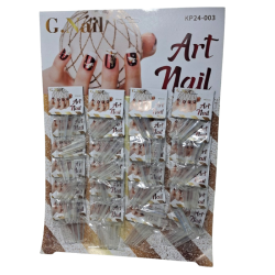 ART NAIL UÑAS POSTIZAS ESTILO PUNTA RECTA DELGADAS 003