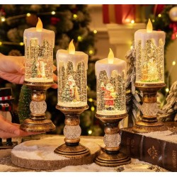 ADORNO PAPANOEL ENCAPSULADO CANDELABRO VELA MUSICAL 4090