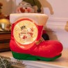Adorno bota con muñecos de nieve encapsulados/ lampara musical 4087