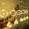 Luces Navideñas cortina Led de Esferas y circulos luz amarilla 4046-1