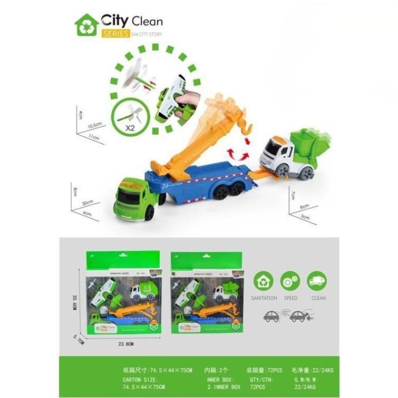 Set 3 Vehiculos de Aseo y Emergencia Interactivos GH-52